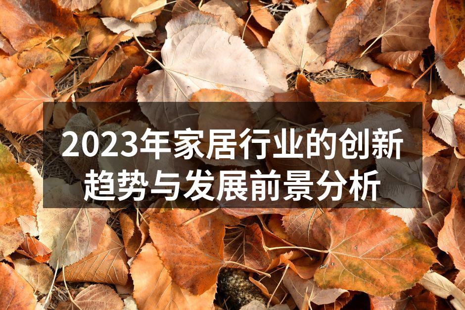 2023年家居行业的创新趋势与发展前景分析